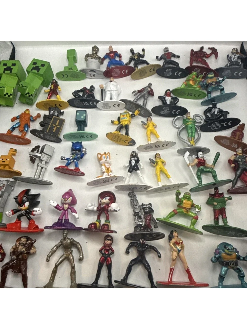 Huge Jada Nano Metalfigs Lot 45+ Mini Diecast Figures Sonic Marvel Minecraft DC